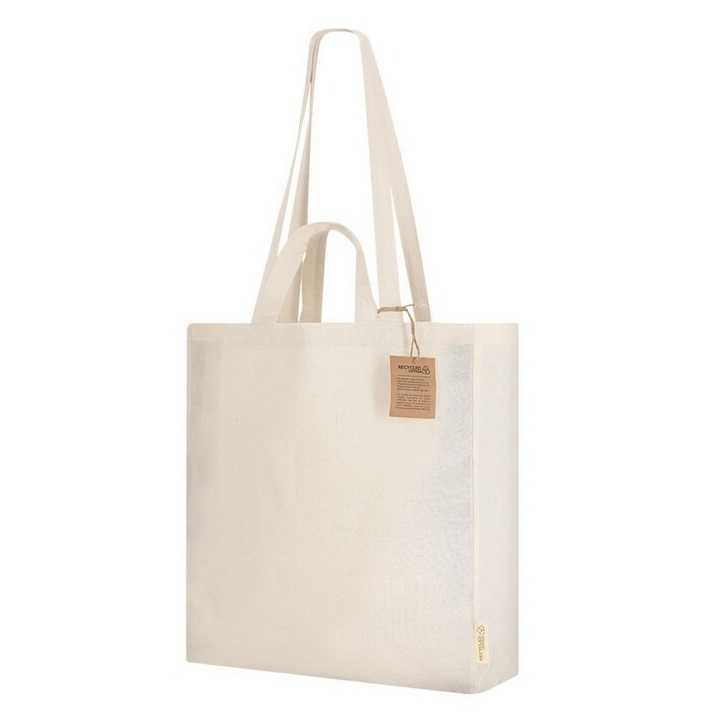 Torba bawełniana z dwoma kompletami uszu, wszytym dnem i bokami do nadruku